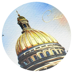 Альбом для рисования (Скетчпад) 195х195 мм, 40 л, блок - белый офсет 100 г/м², арт. 72623 ИСААКИЕВСКИЙ СОБОР /обложка полноцветная печать, гребень по короткой стороне, тиснение фольгой/