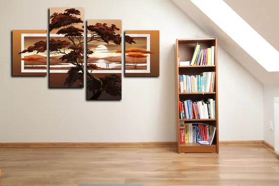 Модульная картина "Закат над Африкой"