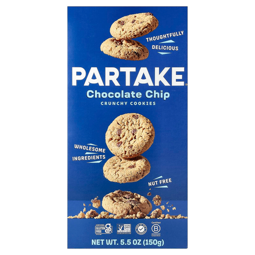 Partake, Crunchy Cookies, шоколадная крошка, 156 г (5,5 унции)