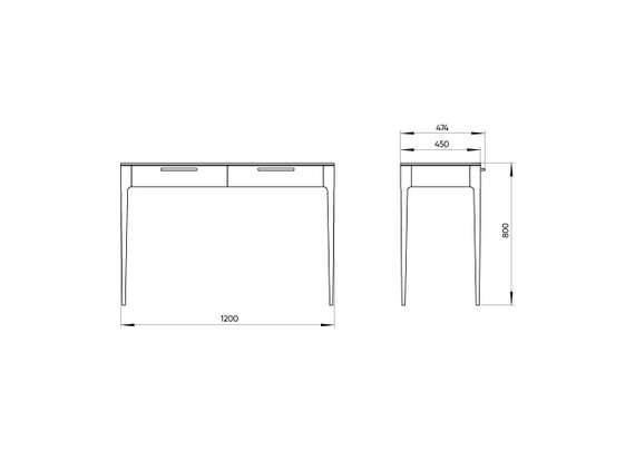 Консоль Type 2 ящика ширина 120 см (молочный)