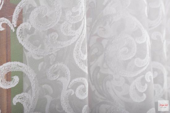 Тюль-Арка Вензель, гипюр жаккардовый (белый)