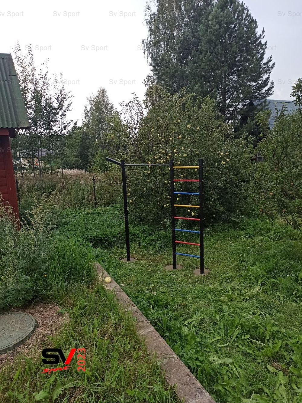 Монтаж уличной шведской стенки Sv Sport (3 вертикальных столба)