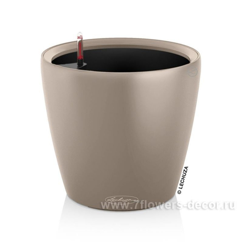 Кашпо Lechuza "Color Classico Complete sand brown" (пластик), D18xH17 см