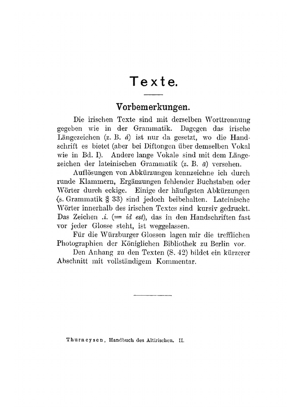 Handbuch des Alt-Irischen. Grammatik, Texte und Wörterbuch Tom 2 | Rudolf Thurneysen