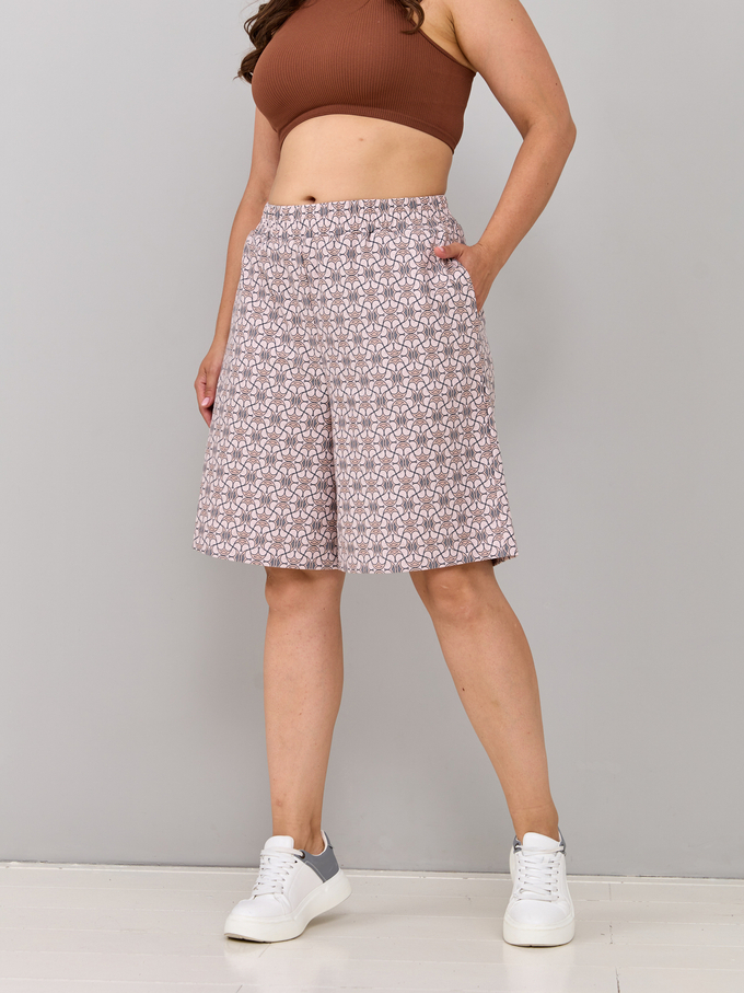 Шорты Н-147/бежевый-орнаментджинс