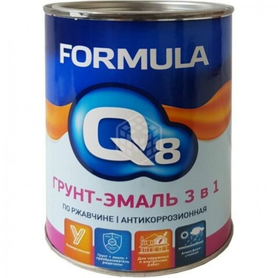 Грунт-эмаль по ржавчине 0,9кг Formula Q8 красно-корич.