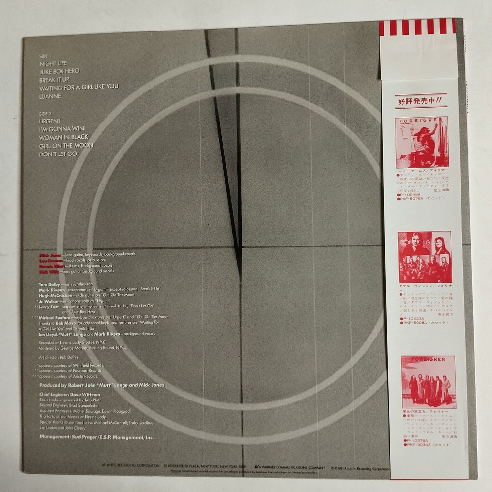 Винтажная виниловая пластинка LP Foreigner 4 (Japan 1981) (Obi) Woman In Black