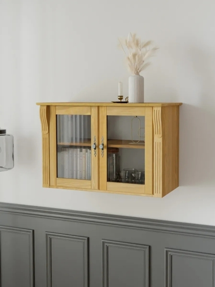 Шкаф навесной Сюзанна, деревянный, бейц