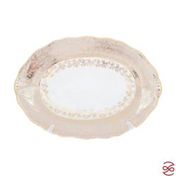 Блюдо овальное Queen's Crown Лист бежевый 36 см