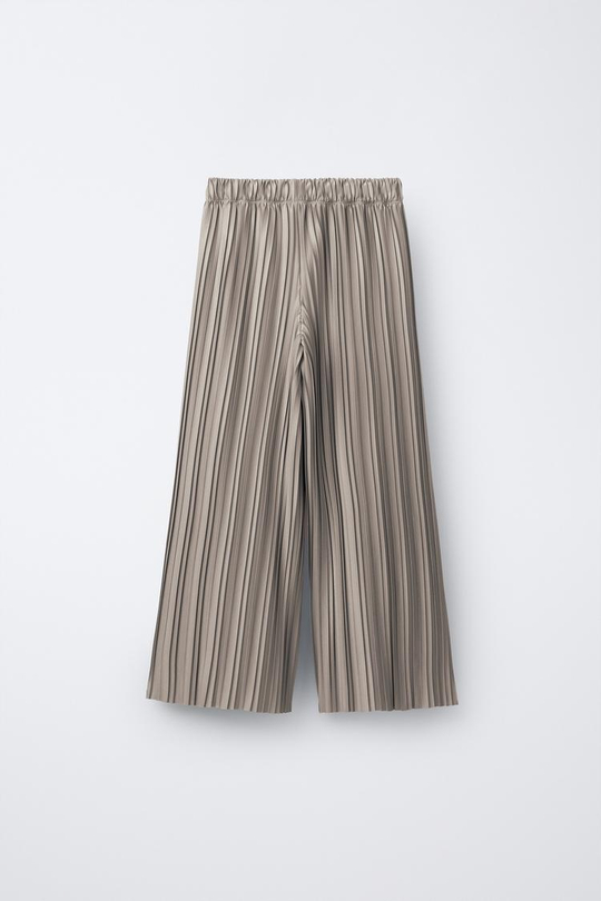 ZARA ПЛИССИРОВАННЫЕ БРЮКИ, БЕЖЕВЫЙ