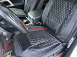 DD - 011 Белый / Комплект чехлов на сиденья, ткань черная, строчка белая, замша, 5 предметов, серия: ком-фо (за комплект) Оптом