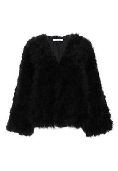 Шубка из пуха марабу короткая