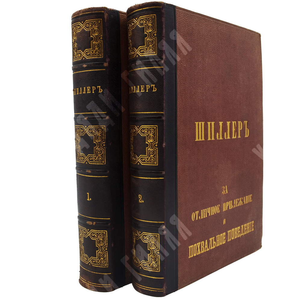 [Подносной экземпляр] Шиллер, Ф. Полное собрание сочинений в переводе русских писателей 2т. 1875.
