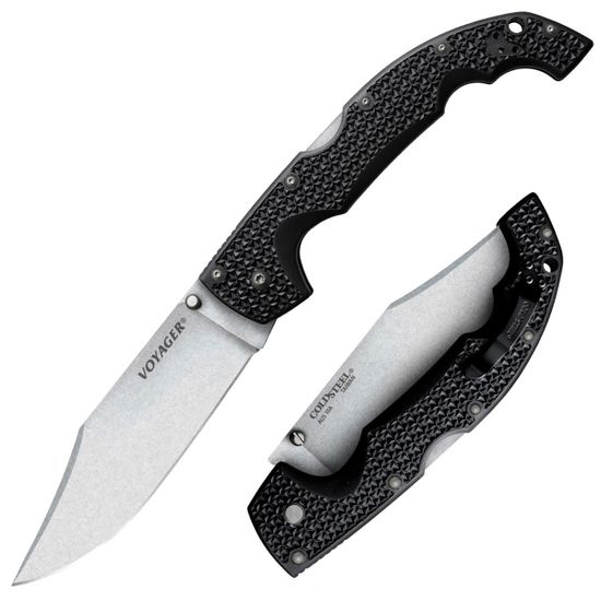 Складной нож Cold Steel 29AXC Voyager Clip 5 Plain Edge c клинком из стали AUS-10A, рукоять Grivory (Griv-Ex)