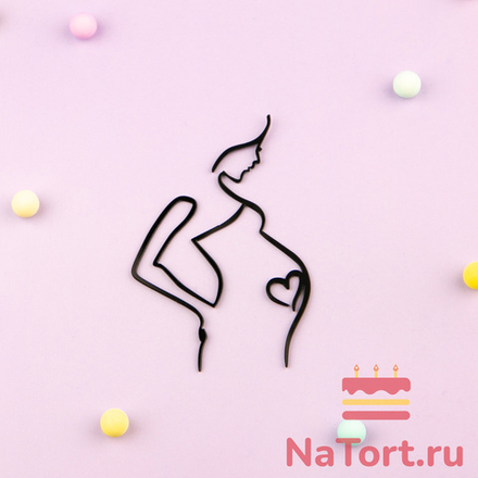 Украшение для торта «Силуэт женское счастье»