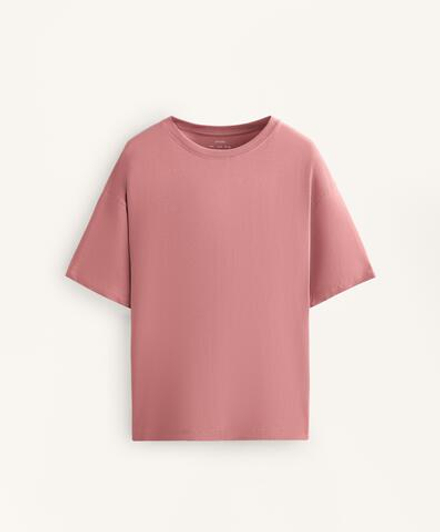 Oysho Футболка из смесового хлопка, розовый