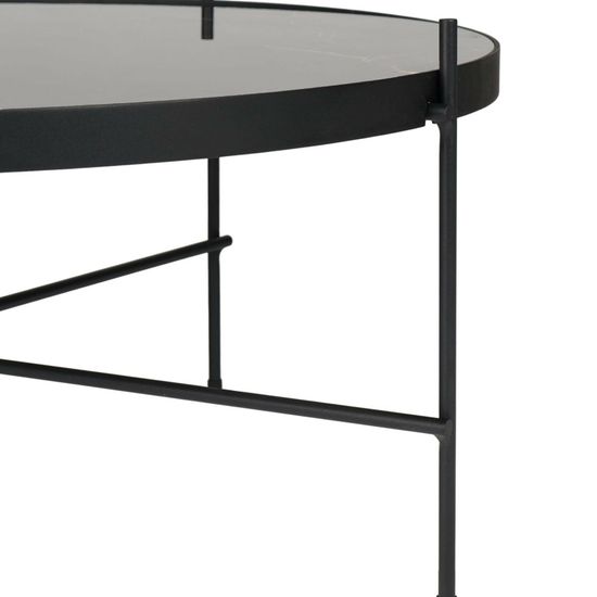 Кофейный стол Lacio диаметр 80 сталь и керамика