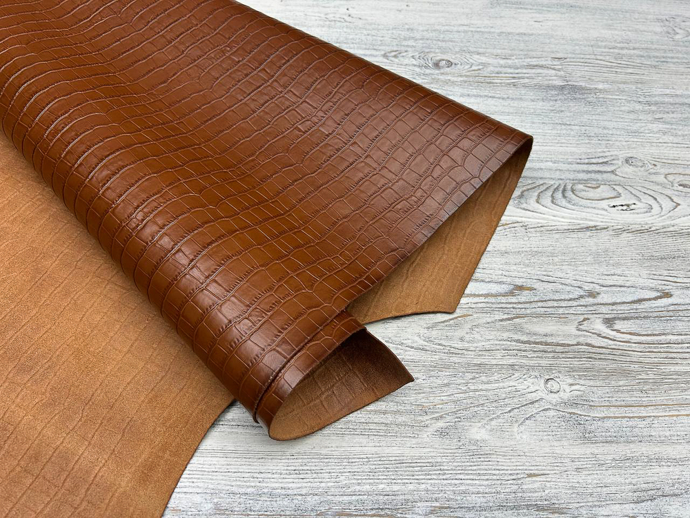 Real Crocco Cognac (1,4-1,6 мм), цв. Коричневый, натуральная кожа