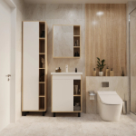 Пенал МИЛТОН-50 левый Дуб сонома /белый (500*1950*316) (ЛДСП/ПВХ)