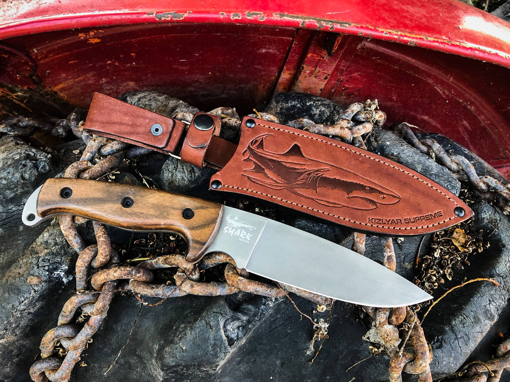 🏆Туристический нож Shark AUS-8 StoneWash