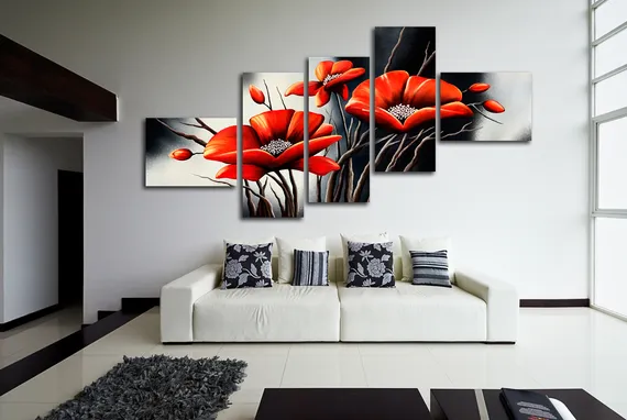 Модульная картина "Яркие бутоны"