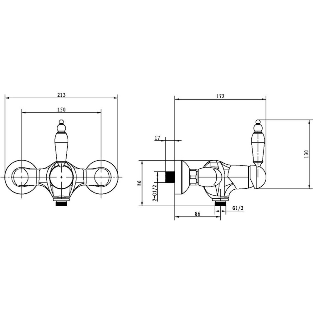 Смеситель для душа Boheme Tradizionale Oro 284