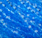 БШ016НН6 Хрустальные бусины "32 грани", цвет: ярко-голубой прозрачный, 6 мм, кол-во: 39-40 шт.