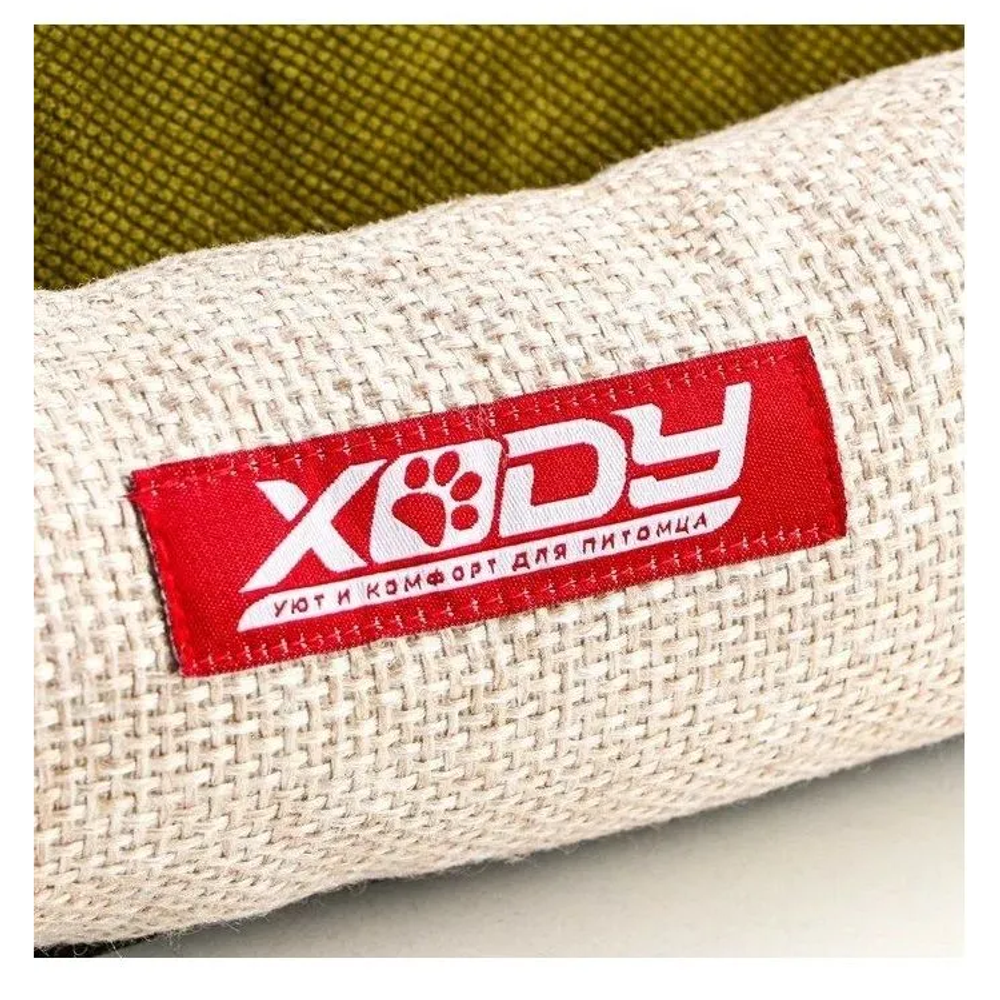 Лежак для кошек и собак Xody Люкс (флок) №3 olive Лежак для кошек и собак Xody Люкс (флок) №3 olive