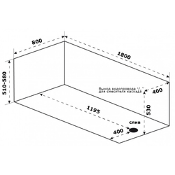 Акриловая ванна Bas (Бас) Бали 180х80, с каркасом
