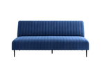 Baccara диван-кровать трехместный прямой без подлокотников, бархат синий 29