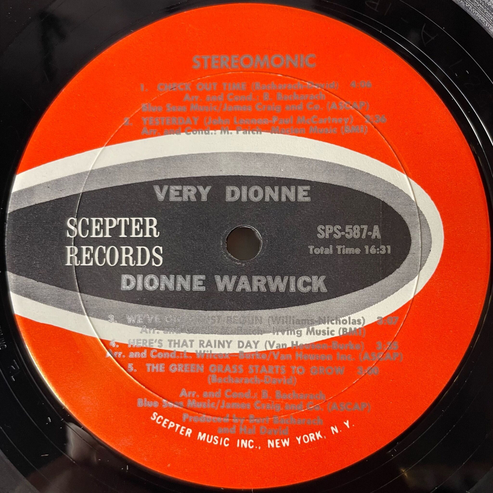 Винтажная виниловая пластинка LP Dionne Warwick, Very Dionne (USA 1970)
