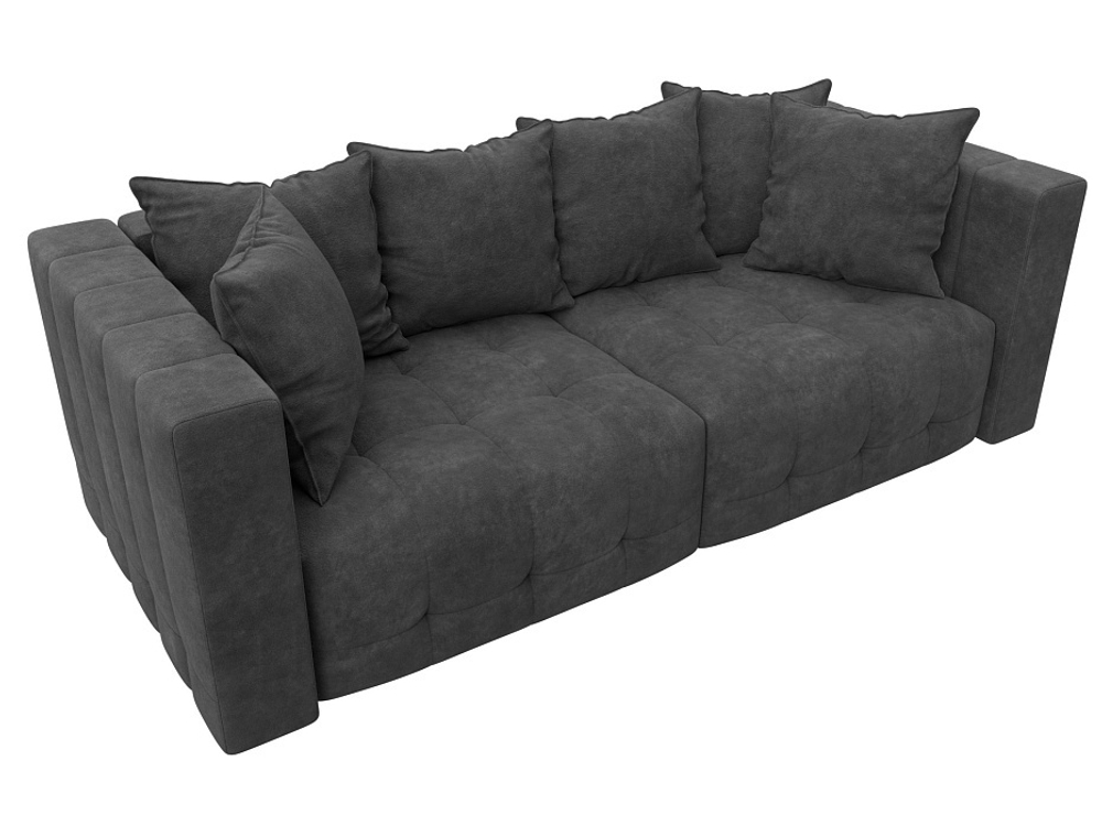 Диван прямой Лига-052 НПБ, BRUT 16 ВЕЛЮР темно-серый