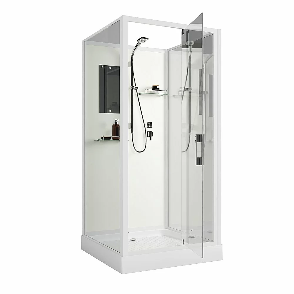 Душевая кабина Niagara Standart ST100/15Q/BK 100х100 стекло прозрачное/профиль белый