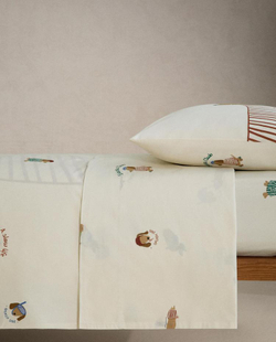 ZARA HOME ДЕТСКАЯ ДВУХСТОРОННЯЯ ПРОСТЫНЯ С СОБАКАМИ, РАЗНОЦВЕТНЫЙ