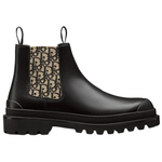 DIOR Explorer Chelsea Boot Black Beige Black DIOR Oblique Motif