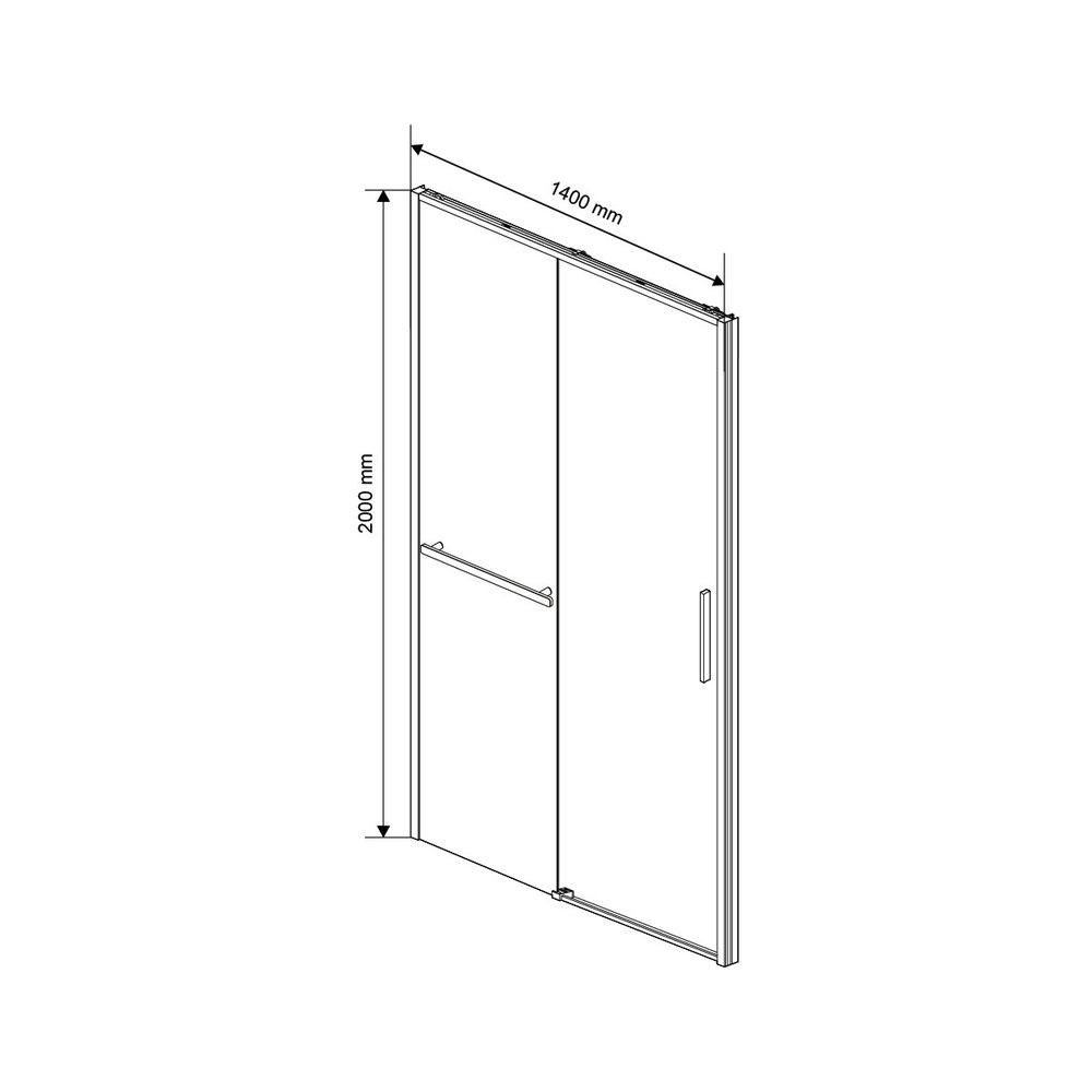 Душевая дверь Slim Soft VDS-1SS140CLB, 1400, черный, стекло прозрачное, , шт