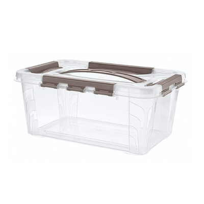 Ящик для хранения универсальный с замками и ручкой "grand box", 290х190х124мм, 4,2л (коричневый)