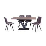 Стол Chester раздвижной  (120+40) камень темный, опоры черные