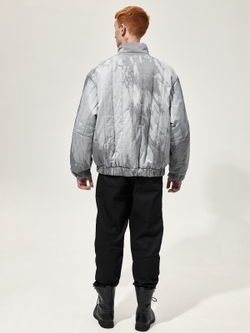 Бомбер стеганый вареный "Беломорканал". Сине-бурый