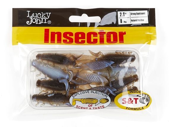 Виброхвосты съедобные LJ Pro Series INSECTOR 2,8in (7 см), цв. T46, 8 шт.