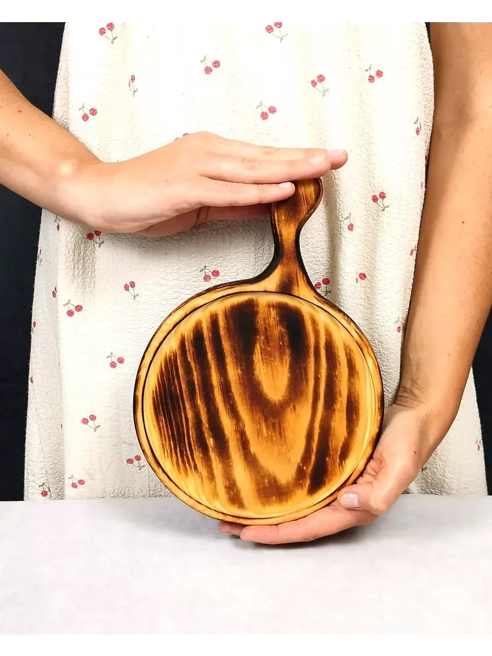 Менажница деревянная для подачи, сервировки "Гамбургер"