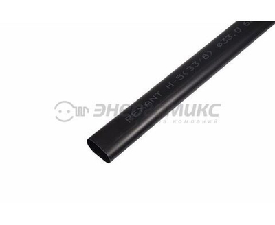 Трубка термоусаживаемая клеевая 33.0/8.0мм (3-4:1). (уп.4шт) по 1м черн. Rexant 26-0033