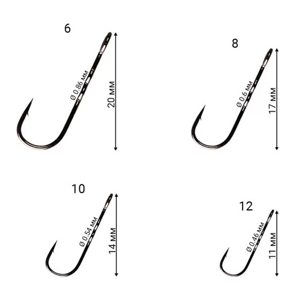 Крючок CF Round bent fixative shank с большим ушком