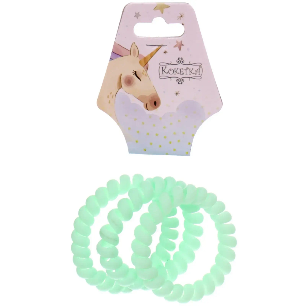 Резинки для волос силиконовые 3шт «ЕЖЕВИКА», цвет мятный, d-5,5см (Подвес Единорог)