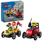 Конструктор LEGO City 60458 Машина-пицца против гоночной пожарной машины