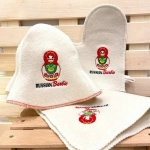 Набор банный «Модница» с вышивкой «Russian Barbie» (эконом)