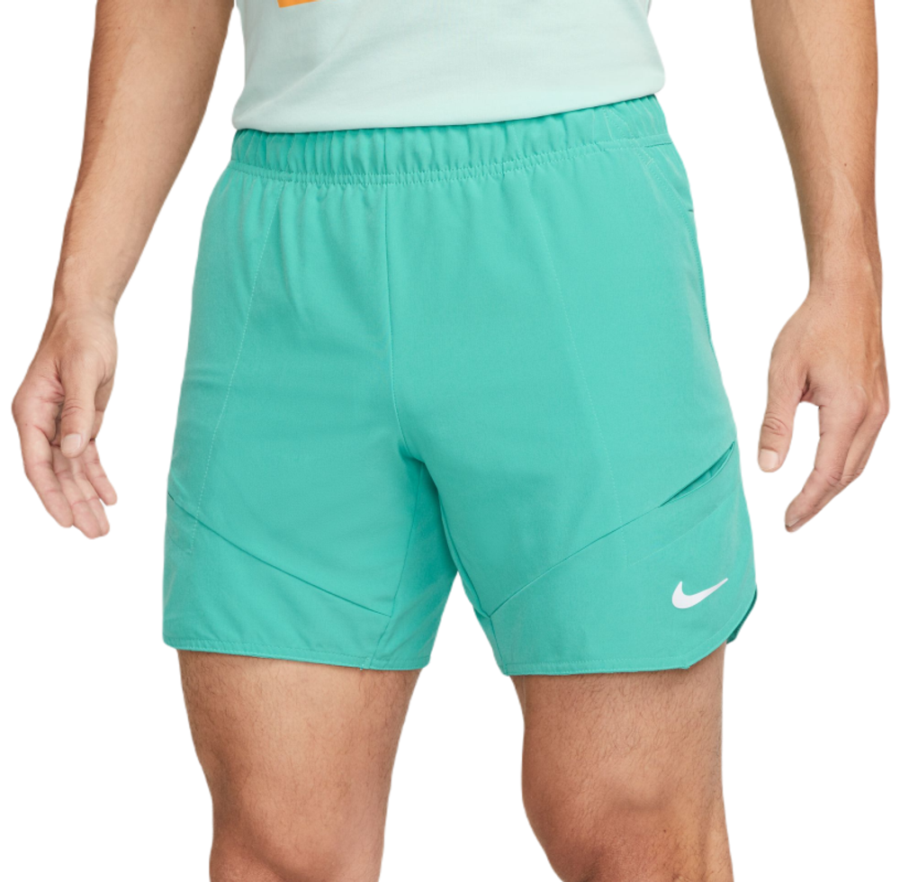 Мужские теннисные шорты Nike Dri-Fit Advantage Short 7in - washed teal/lime blast/white
