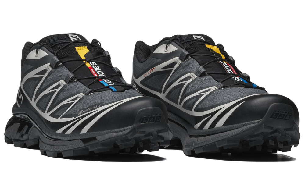 SALOMON Salomon mountain caller X-6 GORE-TEX retro trend shock absorption, wear-resistant, non-slip, waterproof, low-top running shoes for men and women with the same style of black, gray and silver