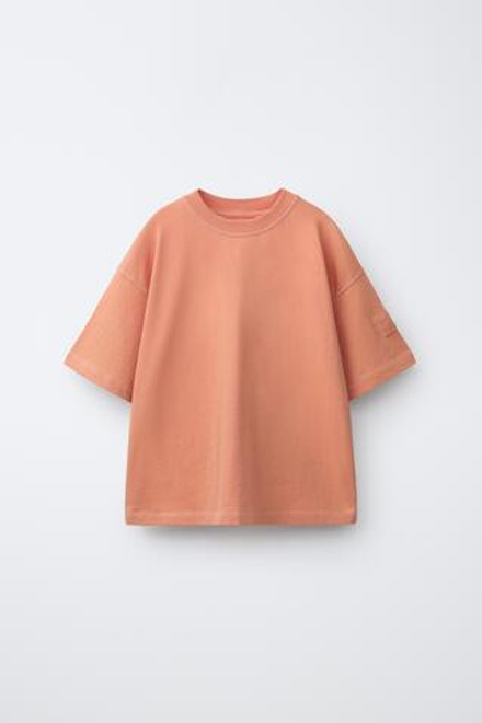 ZARA ФУТБОЛКА GARMENT DYE, ОРАНЖЕВЫЙ