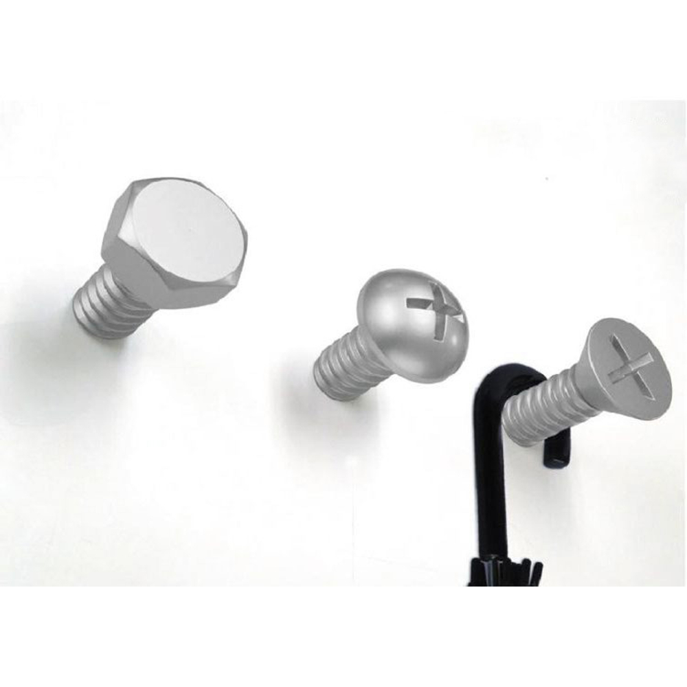 Набор вешалок Screw 3 шт. белый Qualy